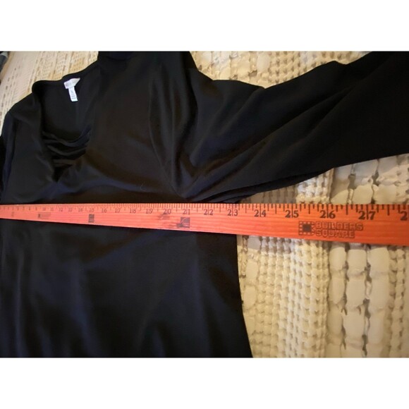Cato Blouse Plus Size XL Top Black Long Sleeved Casual Relaxed Fit Wash & Wear - Picture 6 of 8